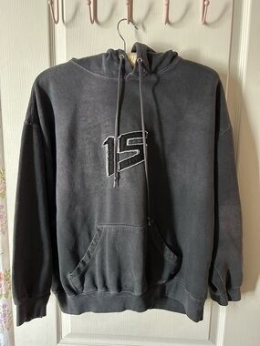 Jostens Vintage Style Acid Washed Aesthetic 15 Charcoal Grey Hoodie Size XL